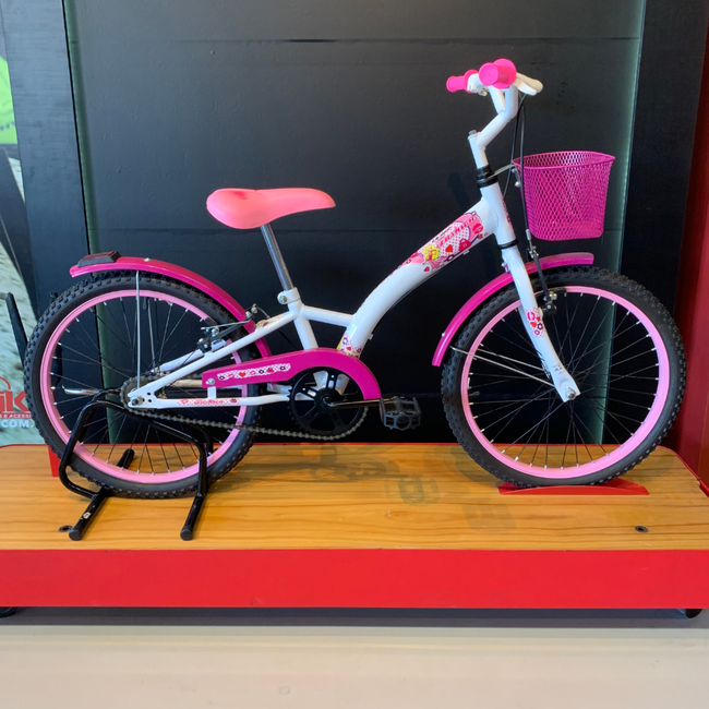 Bicicleta Dalannio Fashion Aro 20 Branco / Rosaㅤㅤㅤㅤㅤㅤㅤㅤ