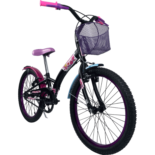 Bicicleta Dalannio Fashion Aro 20 Preto e Rosaㅤㅤㅤㅤ