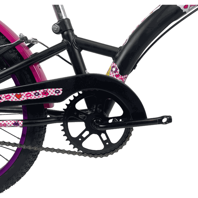 Bicicleta Dalannio Fashion Aro 20 Preto e Rosaㅤㅤㅤㅤ