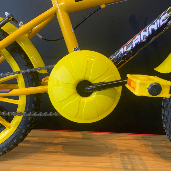 Bicicleta Dalannio Kids Aro 16 Amarelo e Pretoㅤㅤㅤㅤㅤㅤㅤㅤㅤ