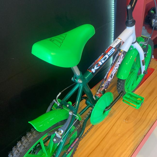 Bicicleta Dalannio Kids Aro 16 Branco e Verdeㅤㅤㅤㅤㅤㅤㅤㅤㅤㅤ