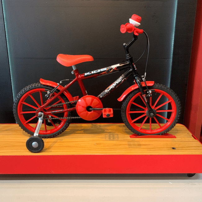 Bicicleta Dalannio Kids Aro 16 Vermelho e Pretoㅤㅤㅤㅤㅤㅤㅤㅤ