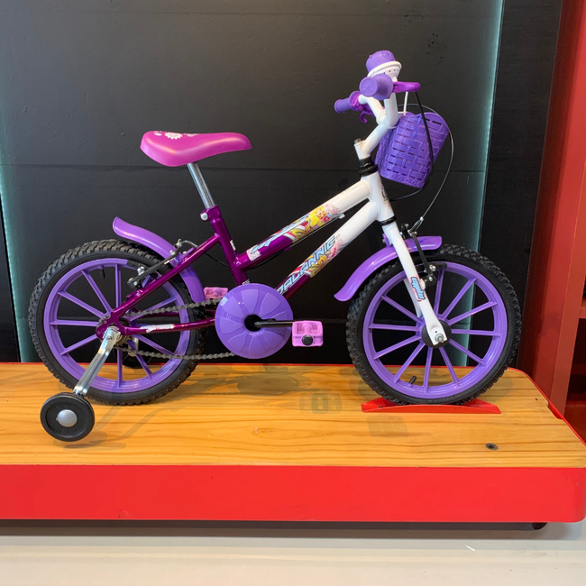 Bicicleta Dalannio Milla Aro 16 Violeta e Brancoㅤㅤㅤㅤㅤㅤㅤ