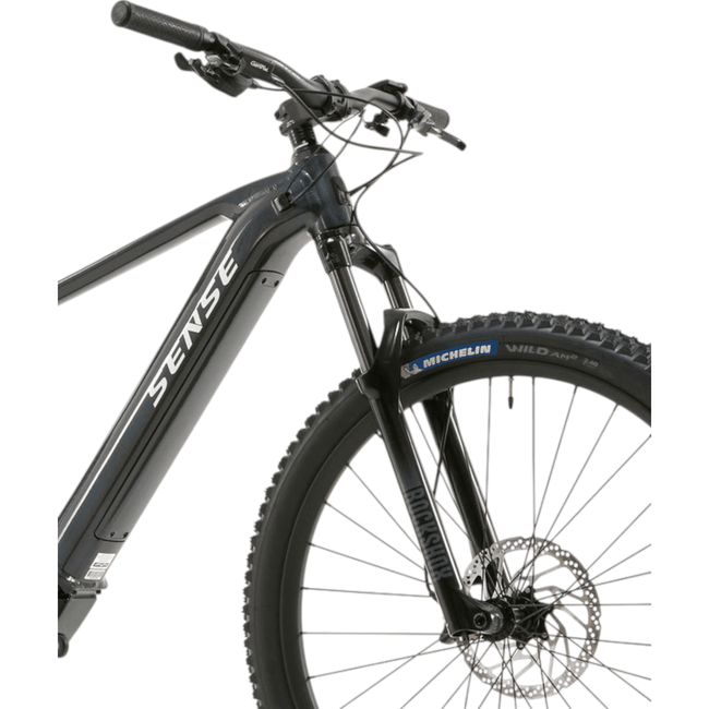 Bicicleta Elétrica Aro 29 Sense Impact E-trail Sport Forty5 Cues 11v Cinza e  Escuro e Branco