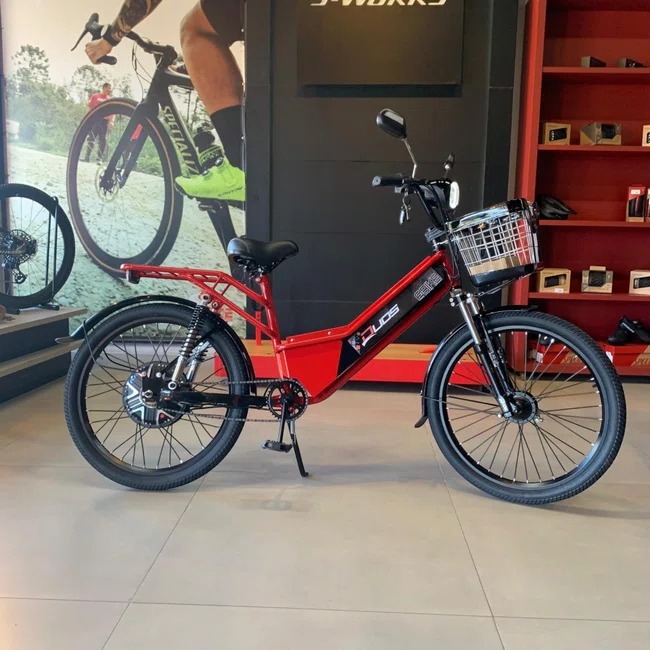 Bicicleta Eletrica Duos  Aro 26 Full 2026 Vermelha
