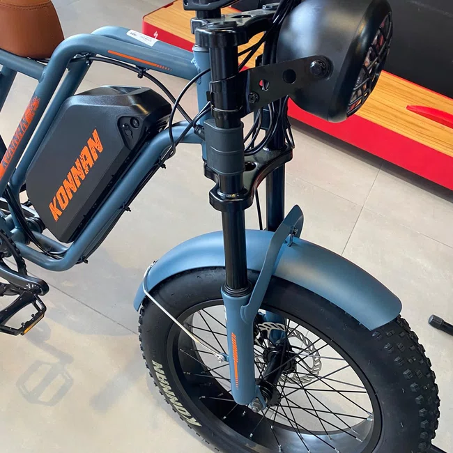 Bicicleta Eletrica Konnan Full Cinza e Laranja 750Wㅤㅤㅤㅤㅤㅤ