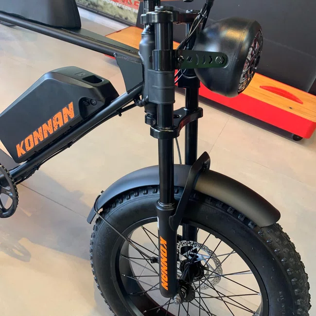 Bicicleta Eletrica Konnan Preta e Laranja 750Wㅤㅤㅤㅤㅤㅤㅤㅤㅤ