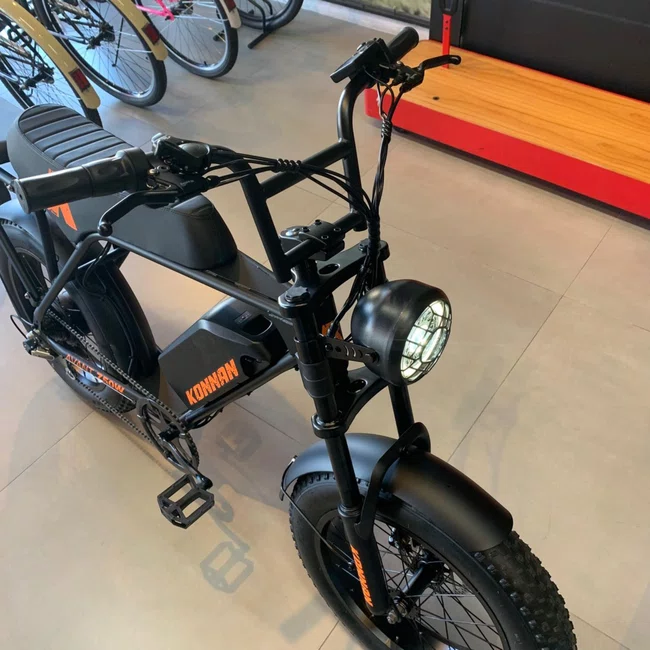 Bicicleta Eletrica Konnan Preta e Laranja 750Wㅤㅤㅤㅤㅤㅤㅤㅤㅤ