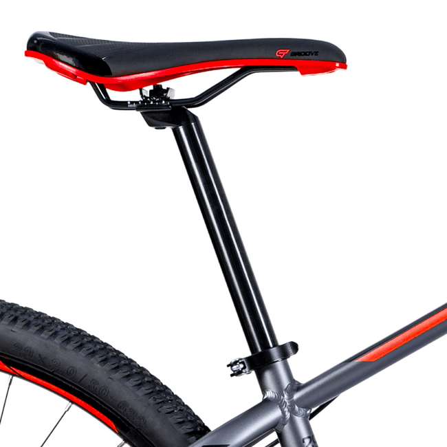 Bicicleta Groove Hype 10 Aro 29 Tourney 21v 2023 Grafite e Vermelho e Preto