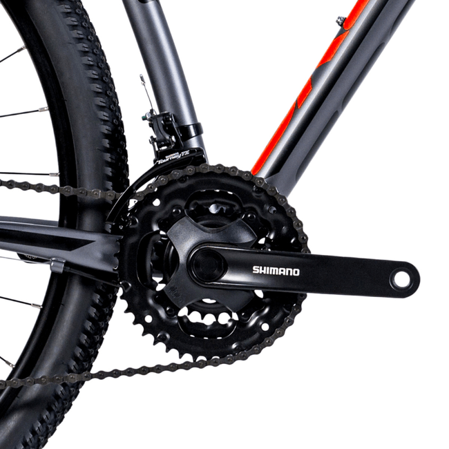 Bicicleta Groove Hype 10 Aro 29 Tourney 21v 2023 Grafite e Vermelho e Preto