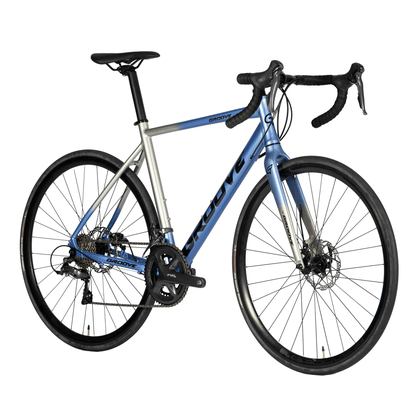 Bicicleta Groove Overdrive 50 Aro 700 Claris 16v 2023 Azul e Prata