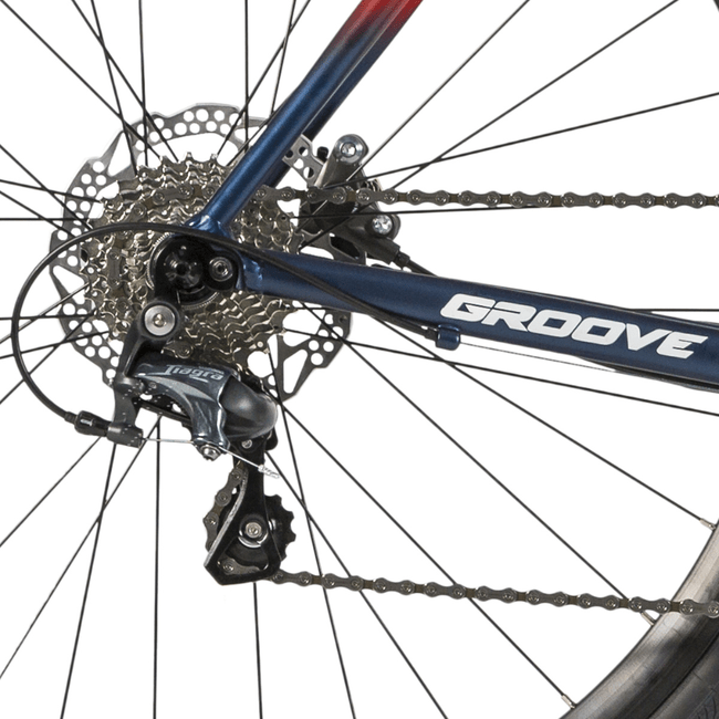 Bicicleta Groove Overdrive 70 Aro 700 Tiagra 20v 2023 Azul e Vermelho e Branco