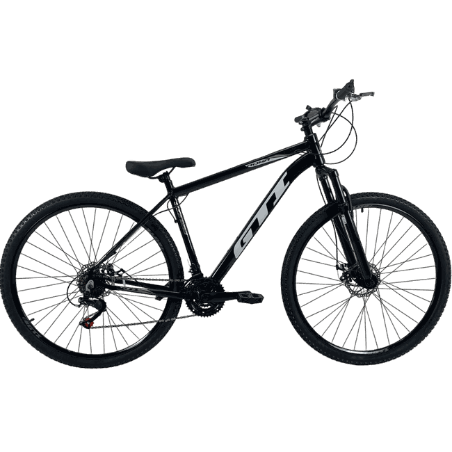 Bicicleta GTI Roma Aro 29 Shimano 21v Preto e Brancoㅤㅤㅤ