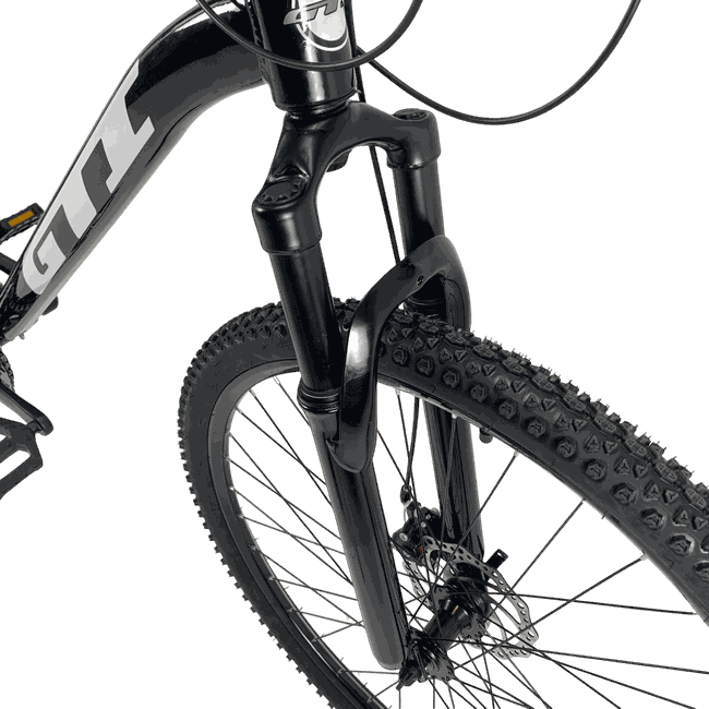 Bicicleta GTI Roma Aro 29 Shimano 21v Preto e Brancoㅤㅤㅤ