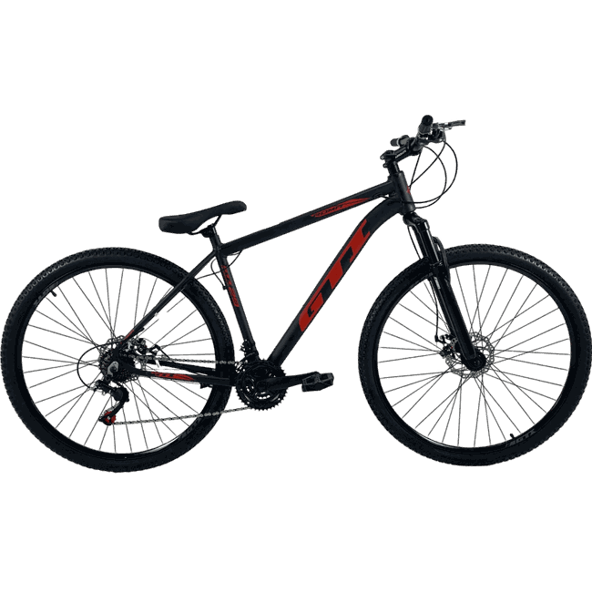 Bicicleta GTI Roma Aro 29 Shimano 21v Preto e Vermelhoㅤ Bicicleta GTI Roma Aro 29 Shimano 21v Preto e Vermelhoㅤ