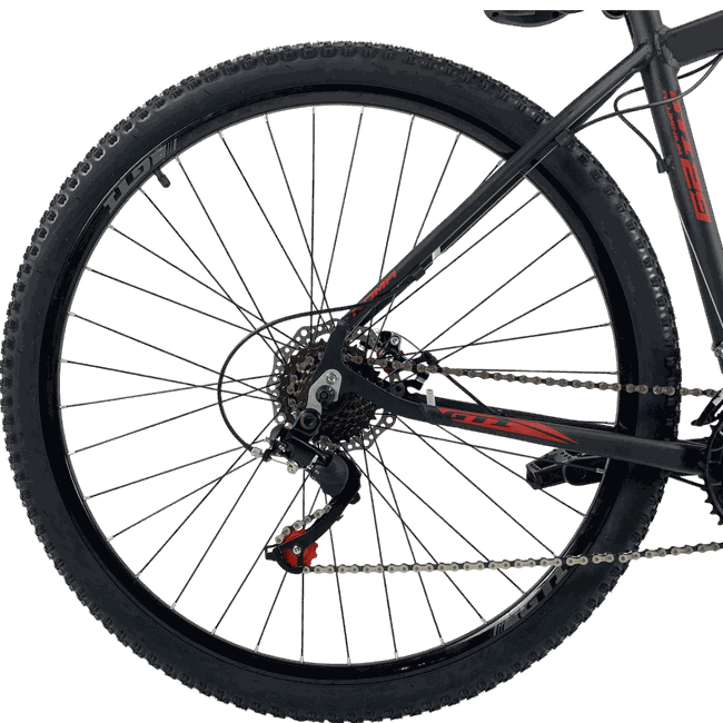 Bicicleta GTI Roma Aro 29 Shimano 21v Preto e Vermelhoㅤ