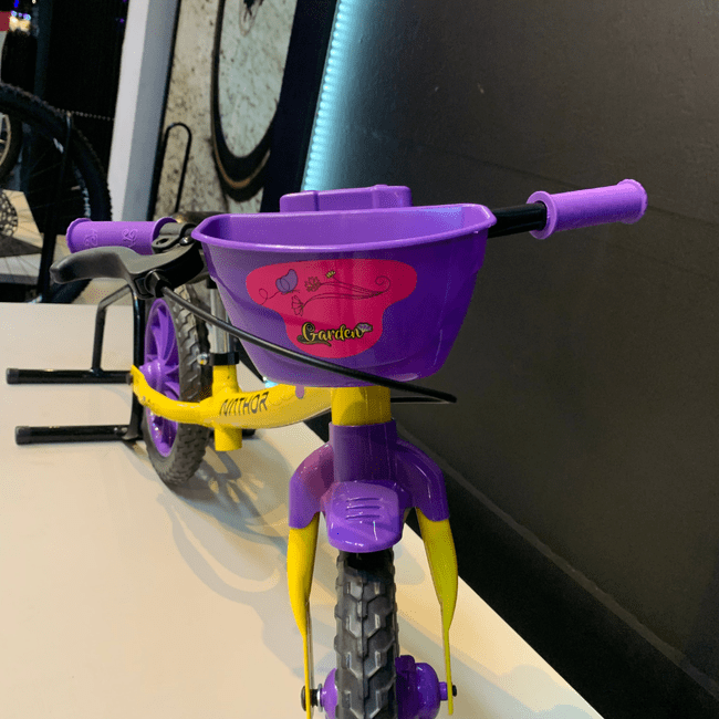 Bicicleta Nathor Balance Garden Fly Aro 12 Amarelo e Lilás