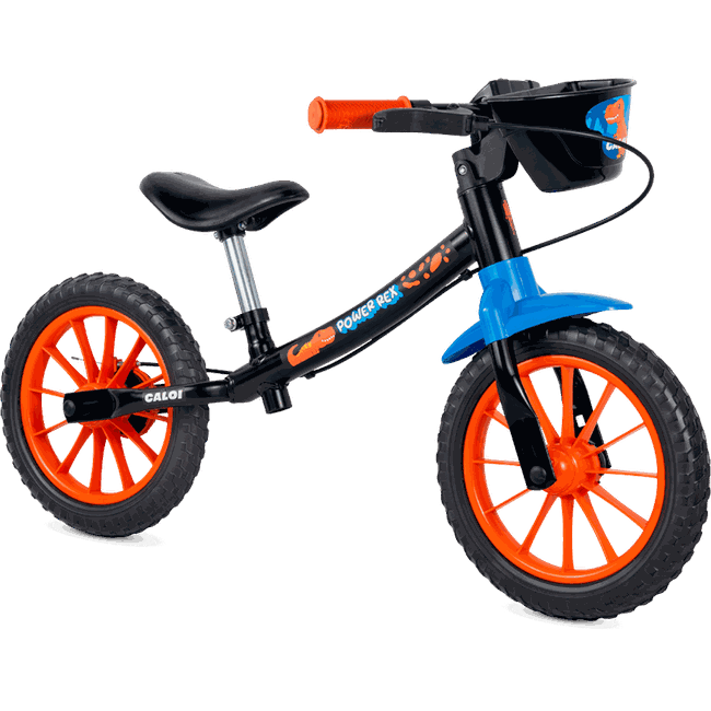 Bicicleta Nathor Balance Power Rex Aro 12 Preto e Azul e Laranja