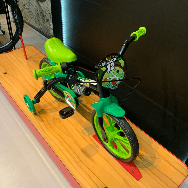 Bicicleta Nathor Black Aro 12 Preto e Verde
