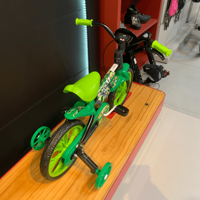 Bicicleta Nathor Black Aro 12 Preto e Verde