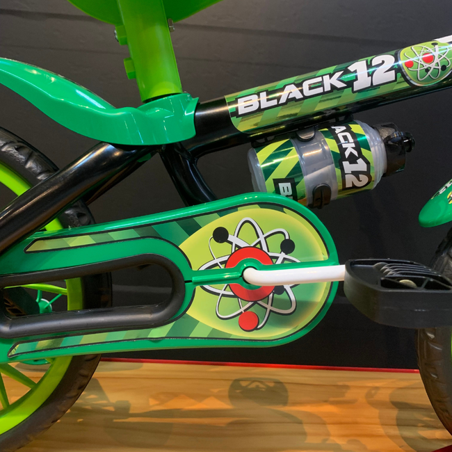Bicicleta Nathor Black Aro 12 Preto e Verde