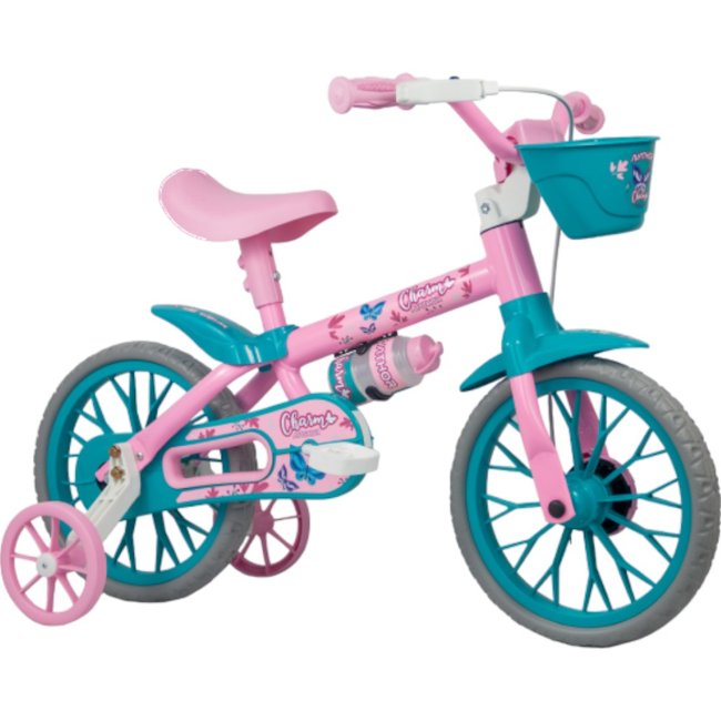 Bicicleta Nathor Charm Aro 12 Rosa e Azul