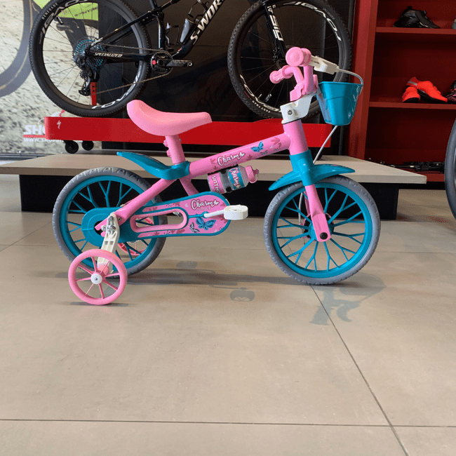 Bicicleta Nathor Charm Aro 12 Rosa e Azul