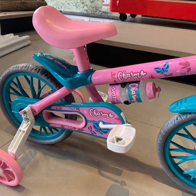 Bicicleta Nathor Charm Aro 12 Rosa e Azul