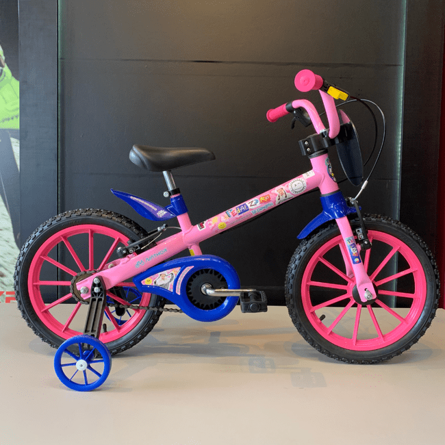 Bicicleta Nathor Fe Dengosa Aro 16 Rosa e Azul