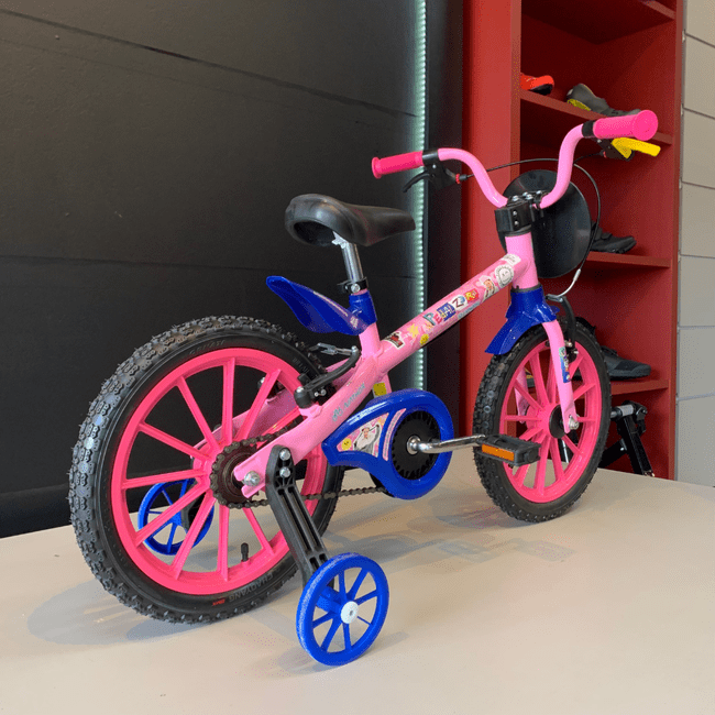 Bicicleta Nathor Fe Dengosa Aro 16 Rosa e Azul