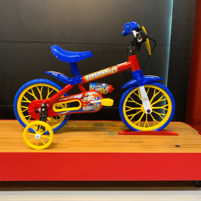 Bicicleta Nathor Fireman Aro 12 Vermelho e Azulㅤㅤㅤㅤㅤㅤㅤㅤ