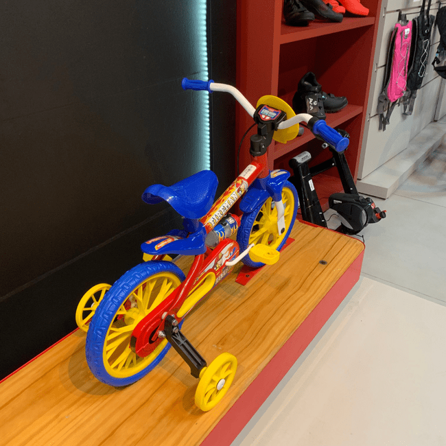 Bicicleta Nathor Fireman Aro 12 Vermelho e Azulㅤㅤㅤㅤㅤㅤㅤㅤ
