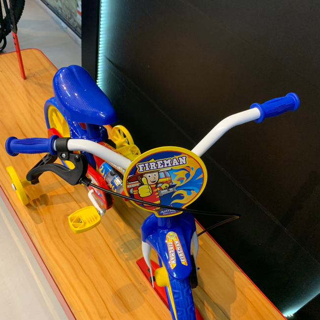Bicicleta Nathor Fireman Aro 12 Vermelho e Azulㅤㅤㅤㅤㅤㅤㅤㅤ
