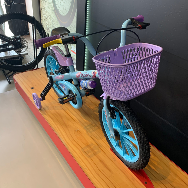 Bicicleta Nathor Frozen Aro 16 Lilás e Azul