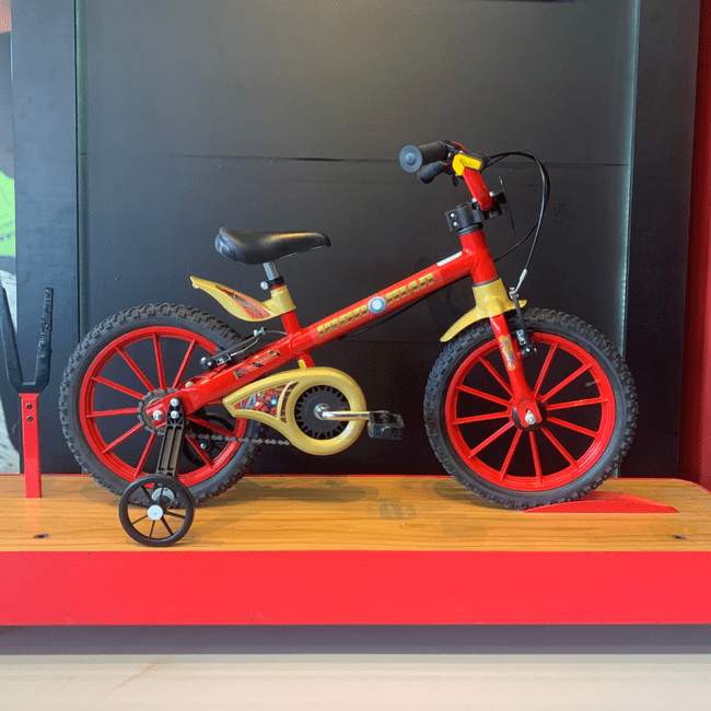 Bicicleta Nathor Homem de Ferro Aro 16 Vermelho e Preto