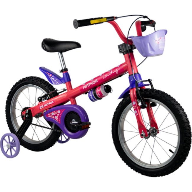 Bicicleta Nathor Lady 2 Aro 16 Rosa e Roxo