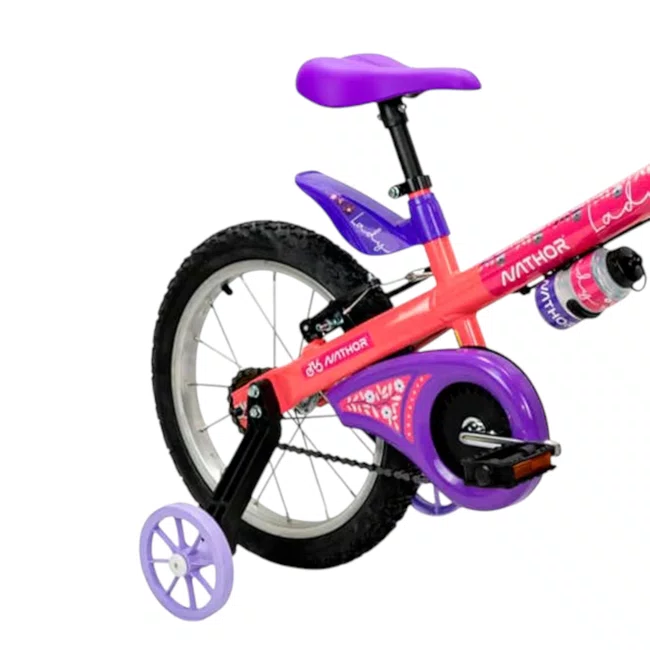 Bicicleta nathor lady 3 Aro 16 Salmão e Roxo