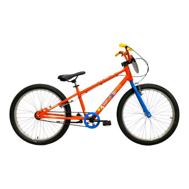 Bicicleta Nathor Muque Aro 24 Laranja e Azul