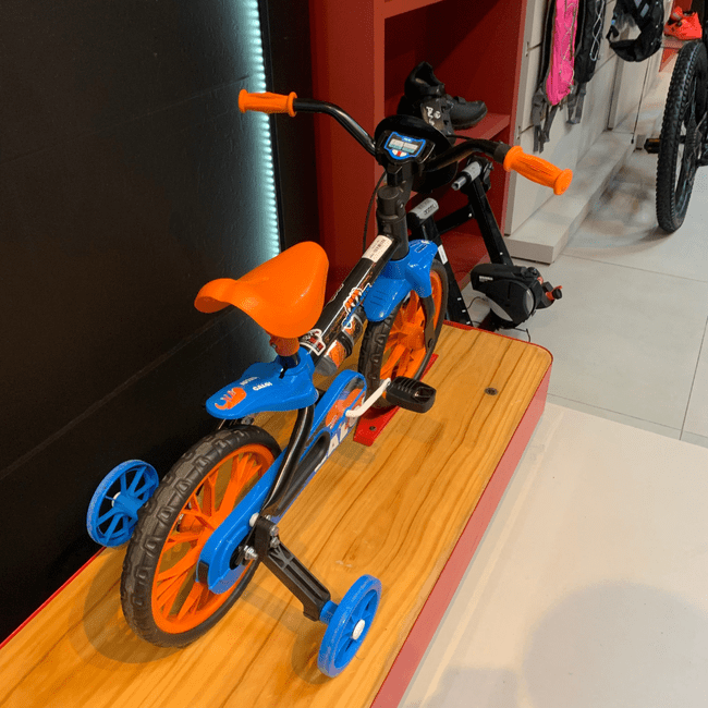 Bicicleta Nathor Power Rex Aro 12 Preto Azul e Laranja