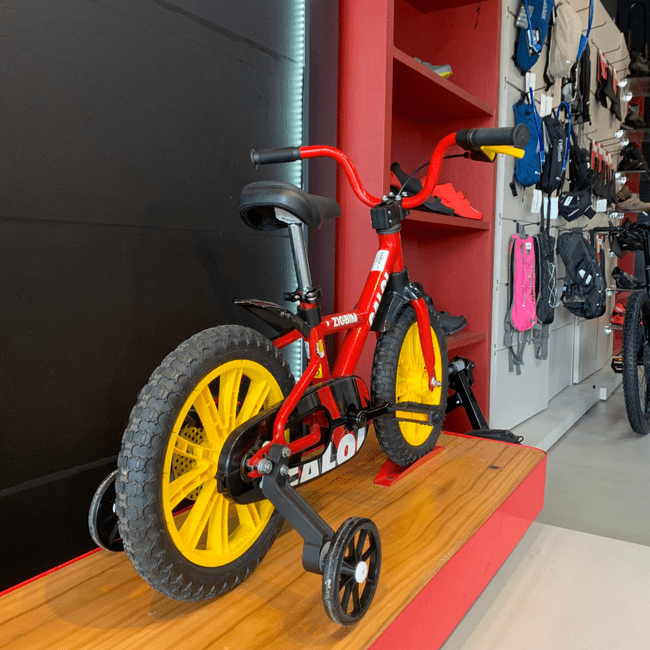 Bicicleta Nathor Zigbim Aro 14 Vermelho e Preto e Amarelo
