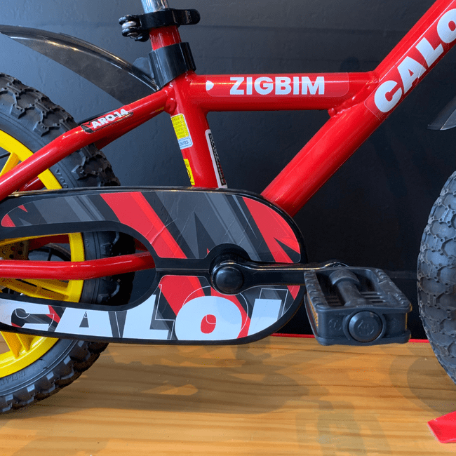 Bicicleta Nathor Zigbim Aro 14 Vermelho e Preto e Amarelo