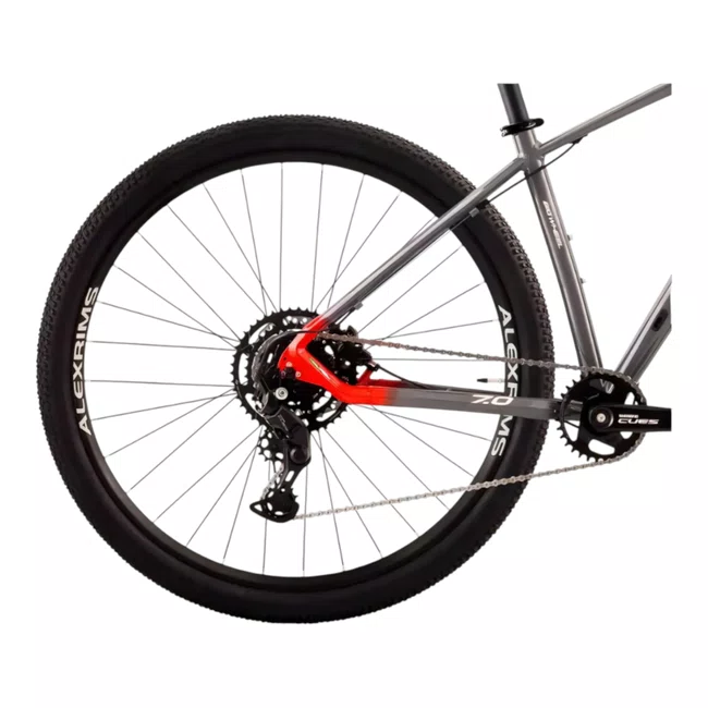 Bicicleta Oggi Big Wheel 7.0 Aro 29 Cues 9v 2024 Grafite e Vermelho e Amarelo