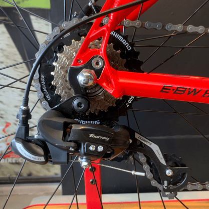 Bicicleta Oggi Big Wheel 8.0 E-bike Aro 29 Shimano 7v 2021 Vermelho e Dourado