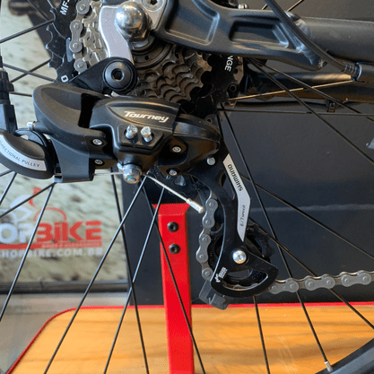 Bicicleta Oggi E-Bike Flex 200 Tourney 7v Preto e Grafite