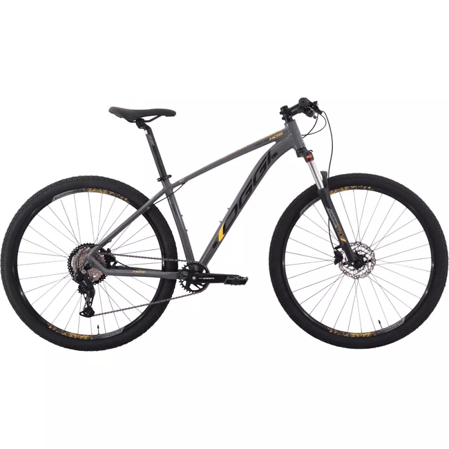 Bicicleta Oggi Hacker HDS Aro 29 Essa 8v Grafite e Amarelo e Preto