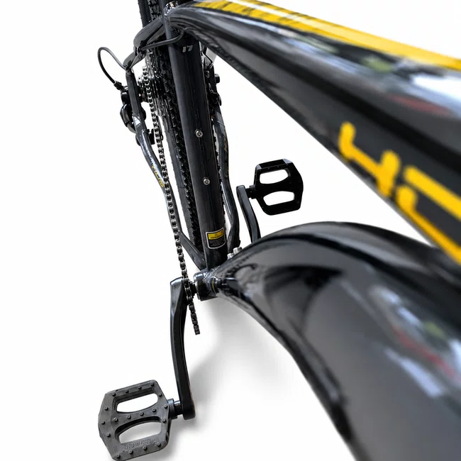 Bicicleta Oggi Hacker HDS Aro 29 Essa 8v Grafite e Amarelo e Preto