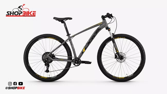 Bicicleta Oggi Hacker HDS Aro 29 Essa 8v Grafite e Amarelo e Preto