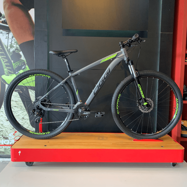 Bicicleta Oggi Hacker HDS Aro 29 Tourney 24v Grafite e Preto e S-Lime