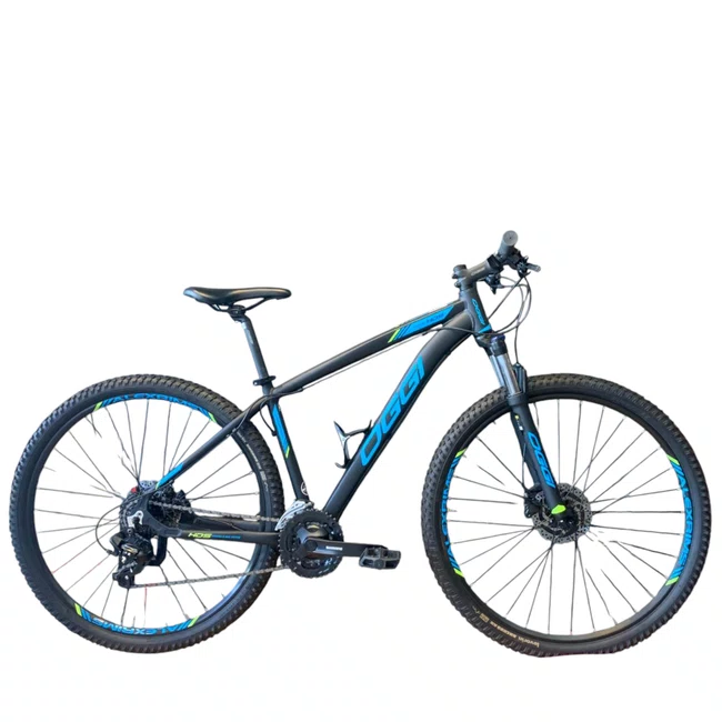 Bicicleta Oggi Hacker Hds Aro 29 Tourney 24v Preto e Azul - Seminova