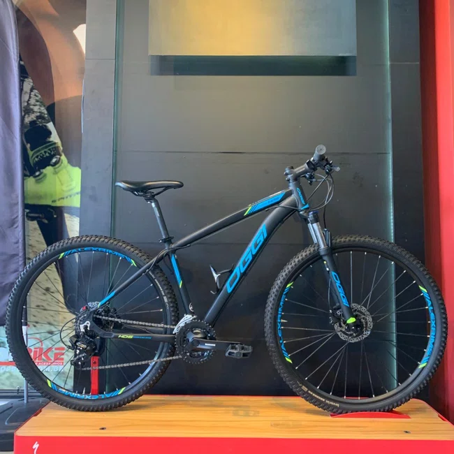 Bicicleta Oggi Hacker Hds Aro 29 Tourney 24v Preto e Azul - Seminova